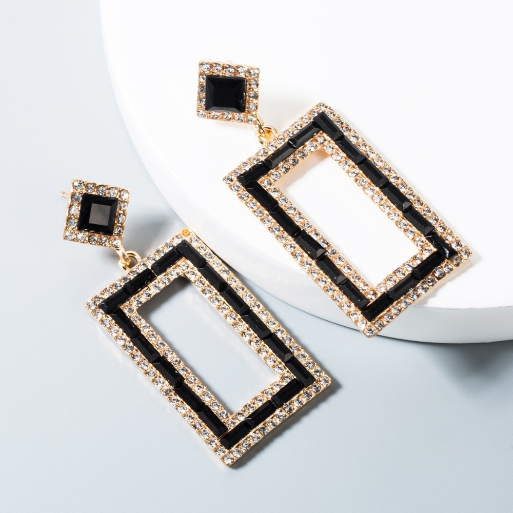Black Statement Drop Earrings